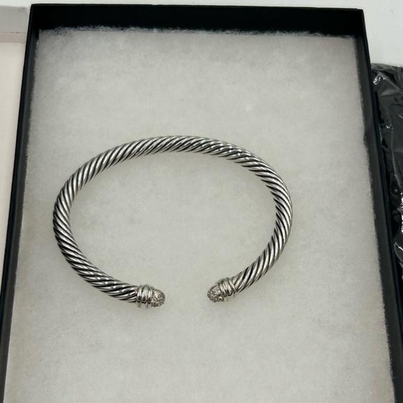 David Yurman classic cable bracelet sterling silver with diamonds. NWT. - Picture 1 of 9